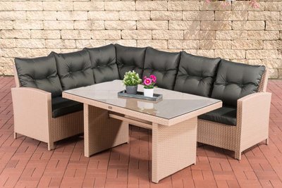 Lounge Dining Set Bormee sand,anthrazit,