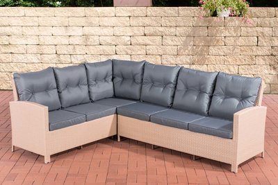 L Hoekbank Bermeo 5mm sand,eisenGrijs
