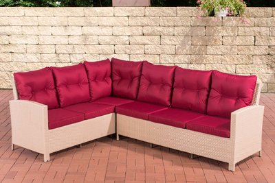L Hoekbank Bermeo 5mm sand,rubinRood
