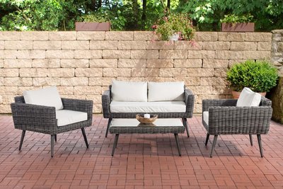 Loungeset Kiruna 5 mm Grijs gemêleerd 40 cm (Grijs),CremeWit