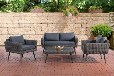 Loungeset Kiruna 5 mm Grijs gemêleerd 40 cm (Grijs),eisenGrijs