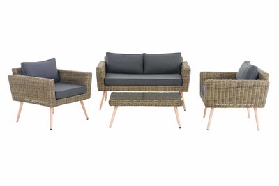 Loungeset Kiruna 5 mm natura 40 cm (HellBruin),eisenGrijs