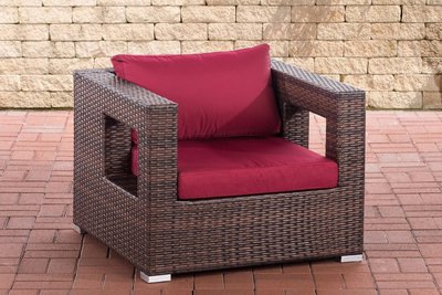Fauteuil Honolulu Bruin-meliert,rubinRood