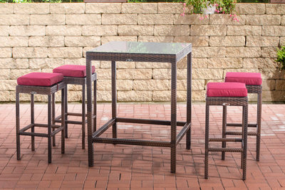 Tuin Barset Wicker Ilei Bruin-meliert,rubinRood