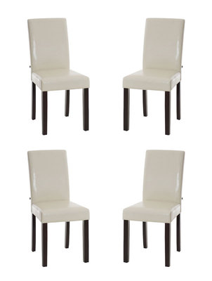 Set van 4 eetkamerstoelen Ina donkerbruin Creme