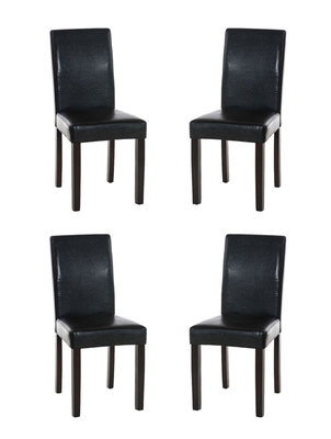 Set van 4 eetkamerstoelen Ina donkerbruin Zwart