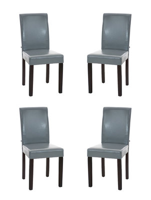 Set van 4 eetkamerstoelen Ina donkerbruin Grijs