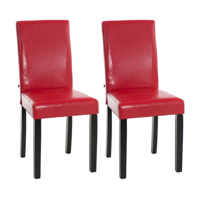 Set van 2 Eetkamerstoelen Ani Kunstleer Rood