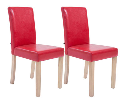 Set van 2 eetkamerstoelen Ani  Kunstleer Rood
