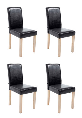 Set van 4 eetkamerstoelen Ani  Kunstleer Zwart