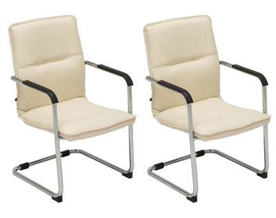 Set van 2 bezoekersstoelen Siittli kunstleer Creme