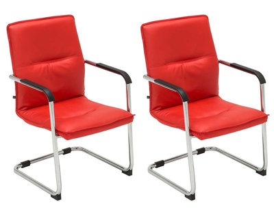 Set van 2 bezoekersstoelen Siittli kunstleer Rood