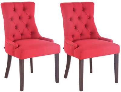 Set van 2 eetkamerstoelen Eberdean antik,Rood