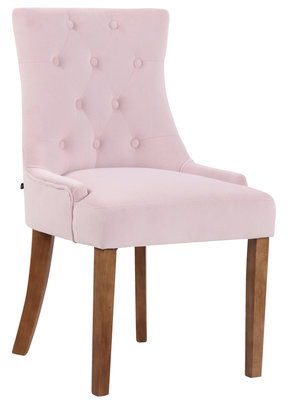 Eetkamerstoel Enverniss Fluweel pink,antik-hell,