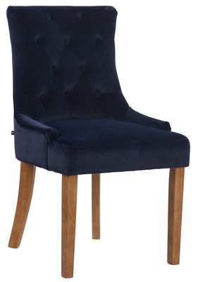 Eetkamerstoel Enverniss Fluweel Blauw,antik-hell