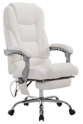 Picifac bureaustoel met massagefunctie V2 kunstleer Wit