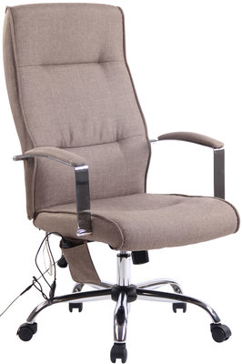 Partlond bureaustoel met massagefunctie Taupe,Stoff