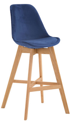 Barkruk Cennas Fluweel Blauw,natura
