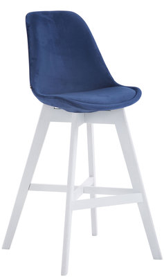 Barkruk Cennas Fluweel Blauw,Wit
