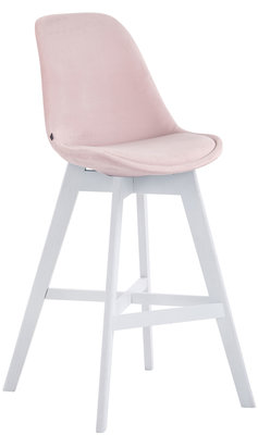Barkruk Cennas Fluweel pink,Wit