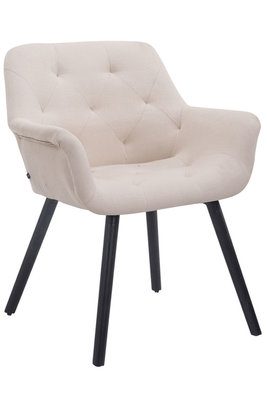 Bezoekersstoel Cissady Stof Creme,Zwart