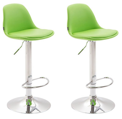 Set van 2 barkrukken Keil Kunstleer Groen,Chroom