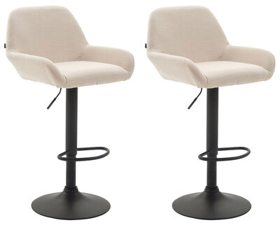 Set van 2 barkrukken Brigi stof Creme,Zwart