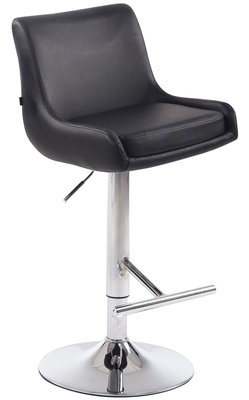Barkruk Cleb Kunstleer Zwart,Chroom
