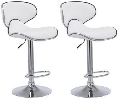 Set van 2 barkrukken Lis Vigis kunstleer Wit,Chroom