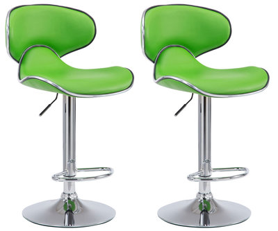 Set van 2 barkrukken Lis Vigis kunstleer Groen,Chroom