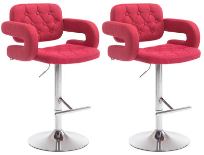 Set van 2 barkrukken Diblun Stof Rood