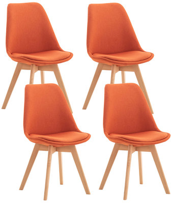 Set van 4 eetkamerstoelen Lenaris Oranje,Stoff