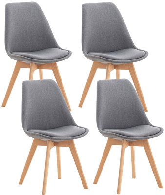 Set van 4 eetkamerstoelen Lenaris Grijs,Stoff