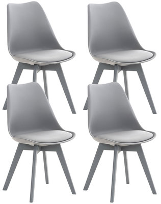 Set van 4 eetkamerstoelen Lenaris Grijs/Grijs,Kunststoff