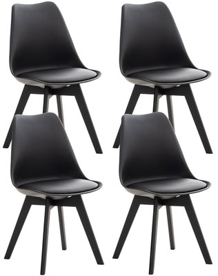 Set van 4 eetkamerstoelen Lenaris Zwart/Zwart,Kunststoff