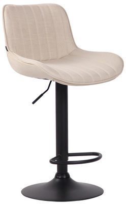 Barkruk Lintine Stof Creme,Zwart