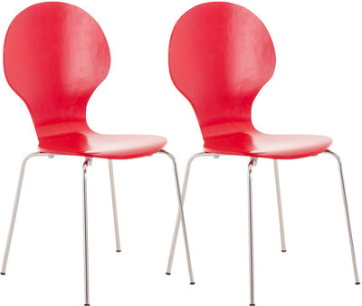 Set van 2 stapelstoelen Doegi Rood