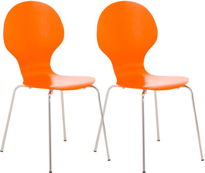 Set van 2 stapelstoelen Doegi Oranje