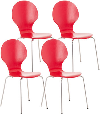 Set van 4 stapelstoelen Doegi Rood