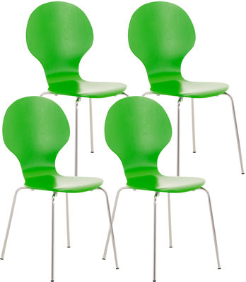 Set van 4 stapelstoelen Doegi Groen