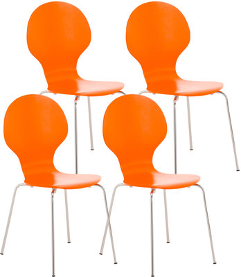 Set van 4 stapelstoelen Doegi Oranje
