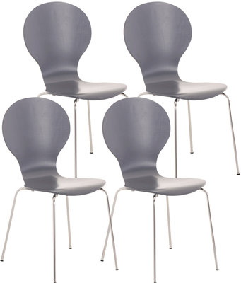 Set van 4 stapelstoelen Doegi Grijs