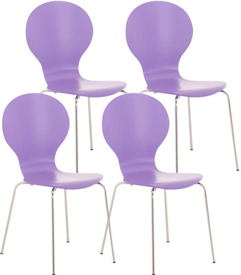 Set van 4 stapelstoelen Doegi Paars