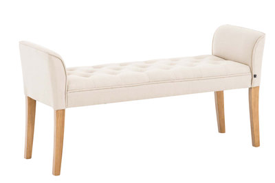 Chaise longue Claapotre, stof Creme,antik-hell