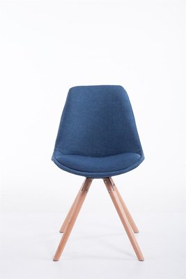 Eetkamerstoel Teulouso Rond frame Stof Blauw,natura