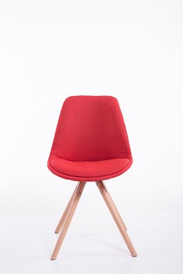 Eetkamerstoel Teulouso Rond frame Stof Rood,natura