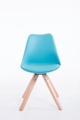 Eetkamerstoel Teulouso Vierkant frame Kunstleer Blauw,natura