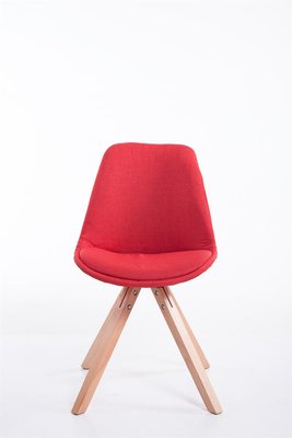 Bezoekersstoel Teulouso Vierkant frame Stof Rood,natura