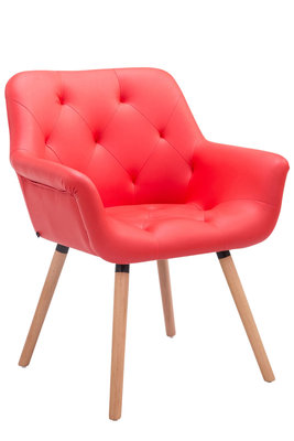 Eetkamerstoel Cissady Kunstleer Rood,natura