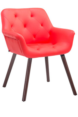 Eetkamerstoel Cissady Kunstleer Rood,walnuss